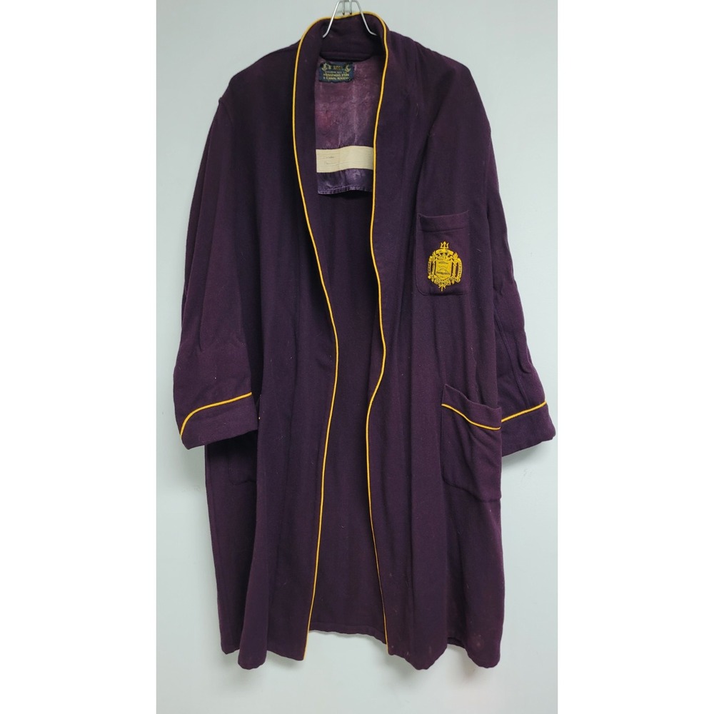 US Naval Academy Annapolis Midshipman Bathrobe Size Small 1960s "B Robe"